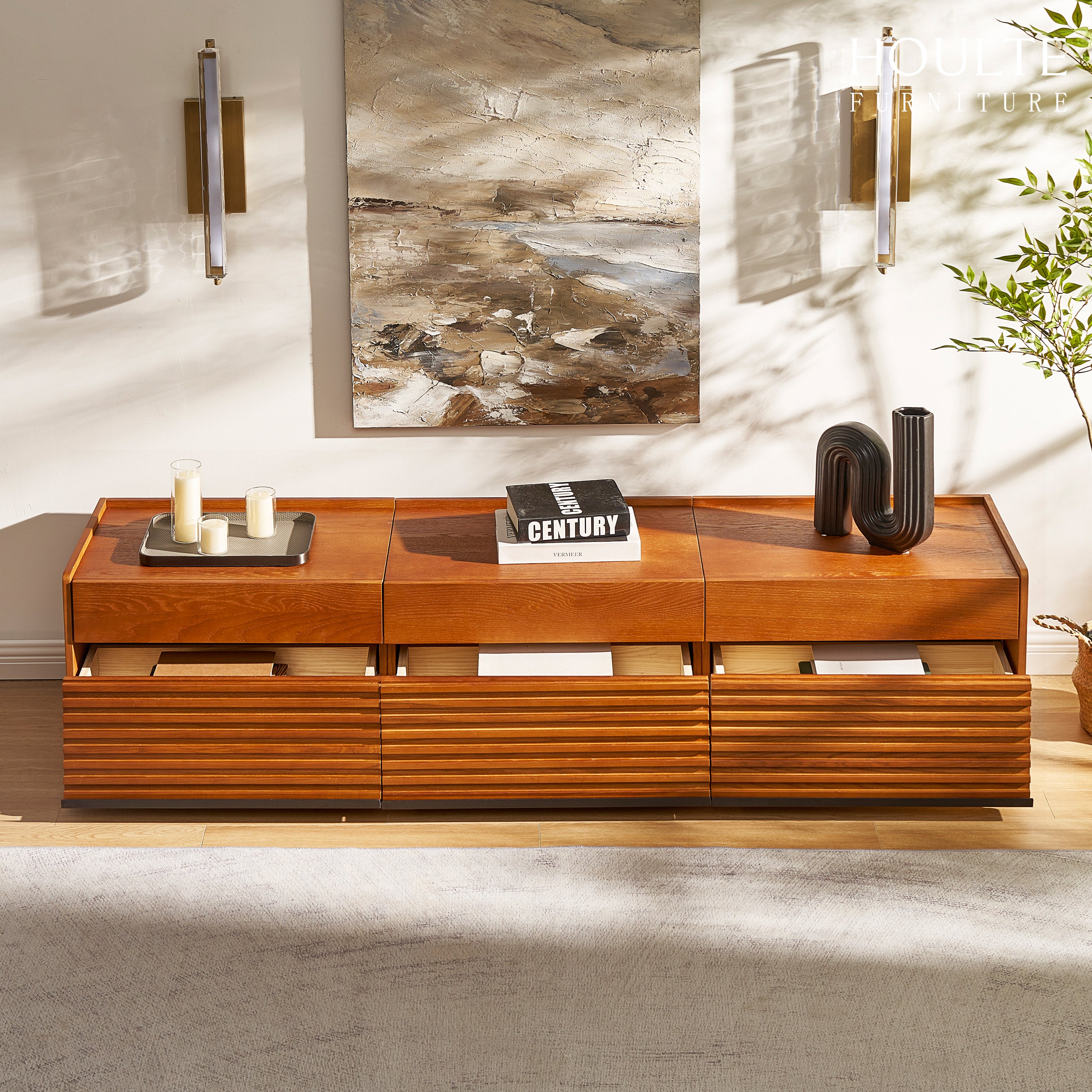 Devon Oak Media Console  70.8"