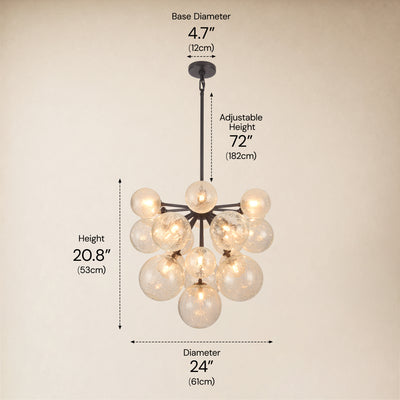 Elowen Glass Globe Cluster Chandelier 24"D