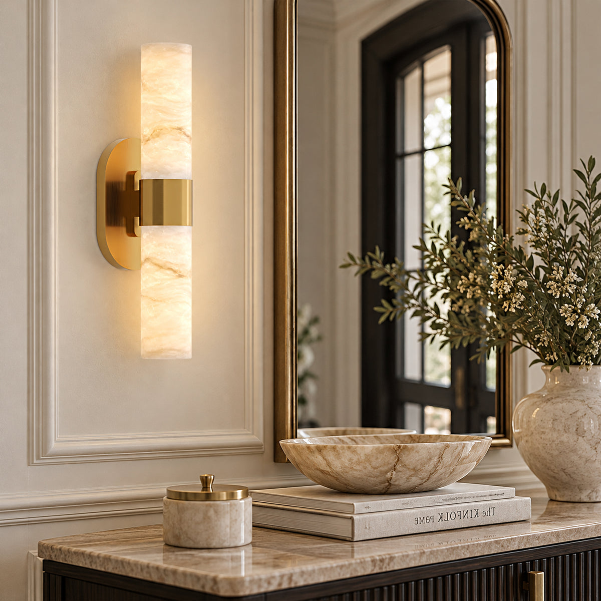 Calyndra Resin Cylinder Wall Sconce 18"-23"H