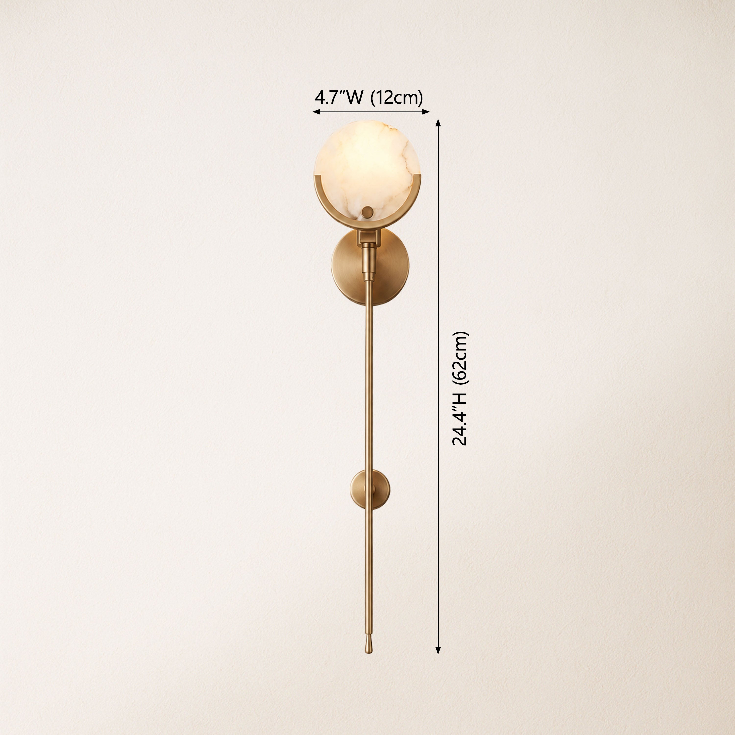Alabaster Ava Brass Wall Lamp