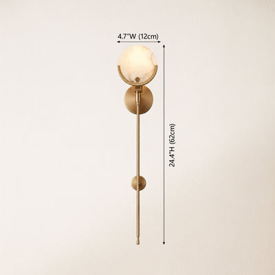Alabaster Ava Brass Wall Lamp