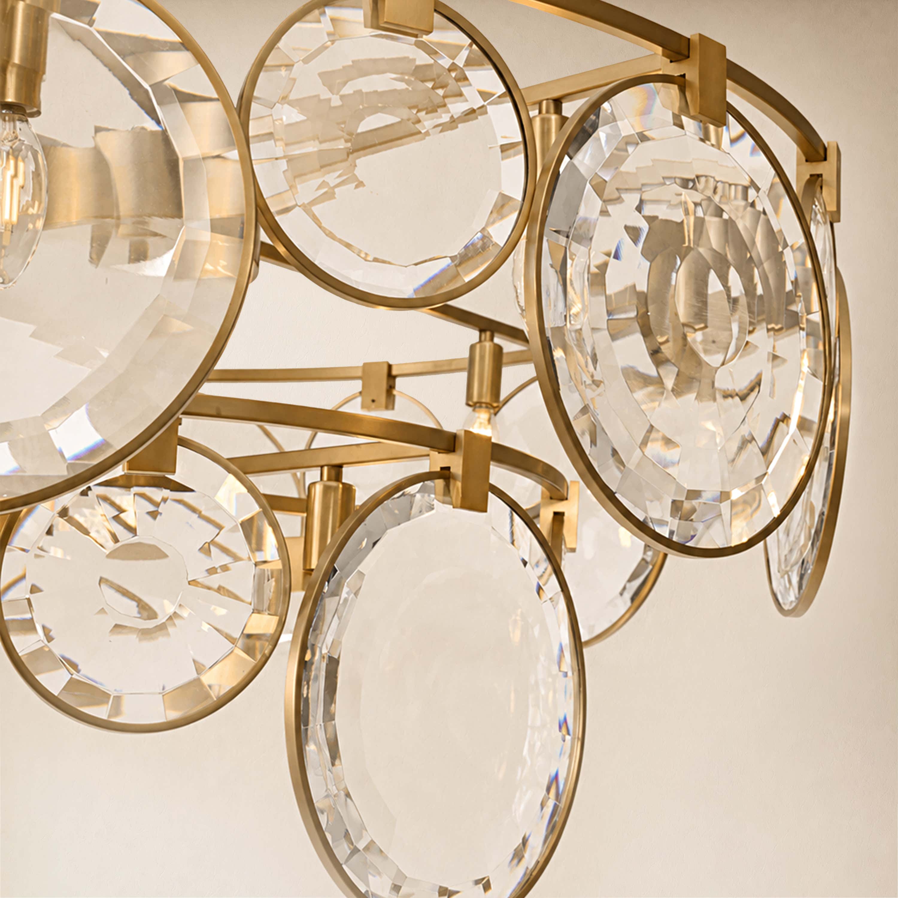Lucentia Crystal Disc Round Chandelier 40"D