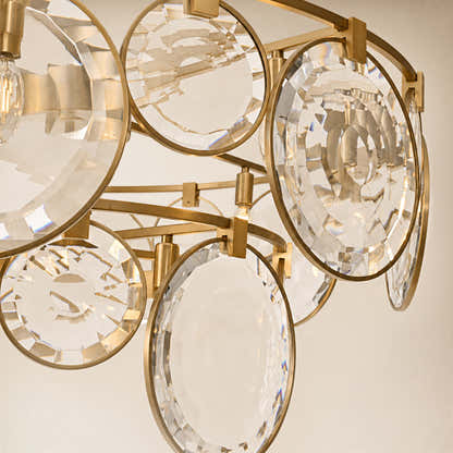 Lucentia Crystal Disc Round Chandelier 40"D