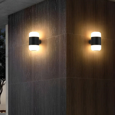 Round Up and Down Light LED Waterproof Black Modern Outdoor Wall Lamp