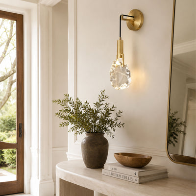 Irregular Crystal Shad Wall Sconce H11"