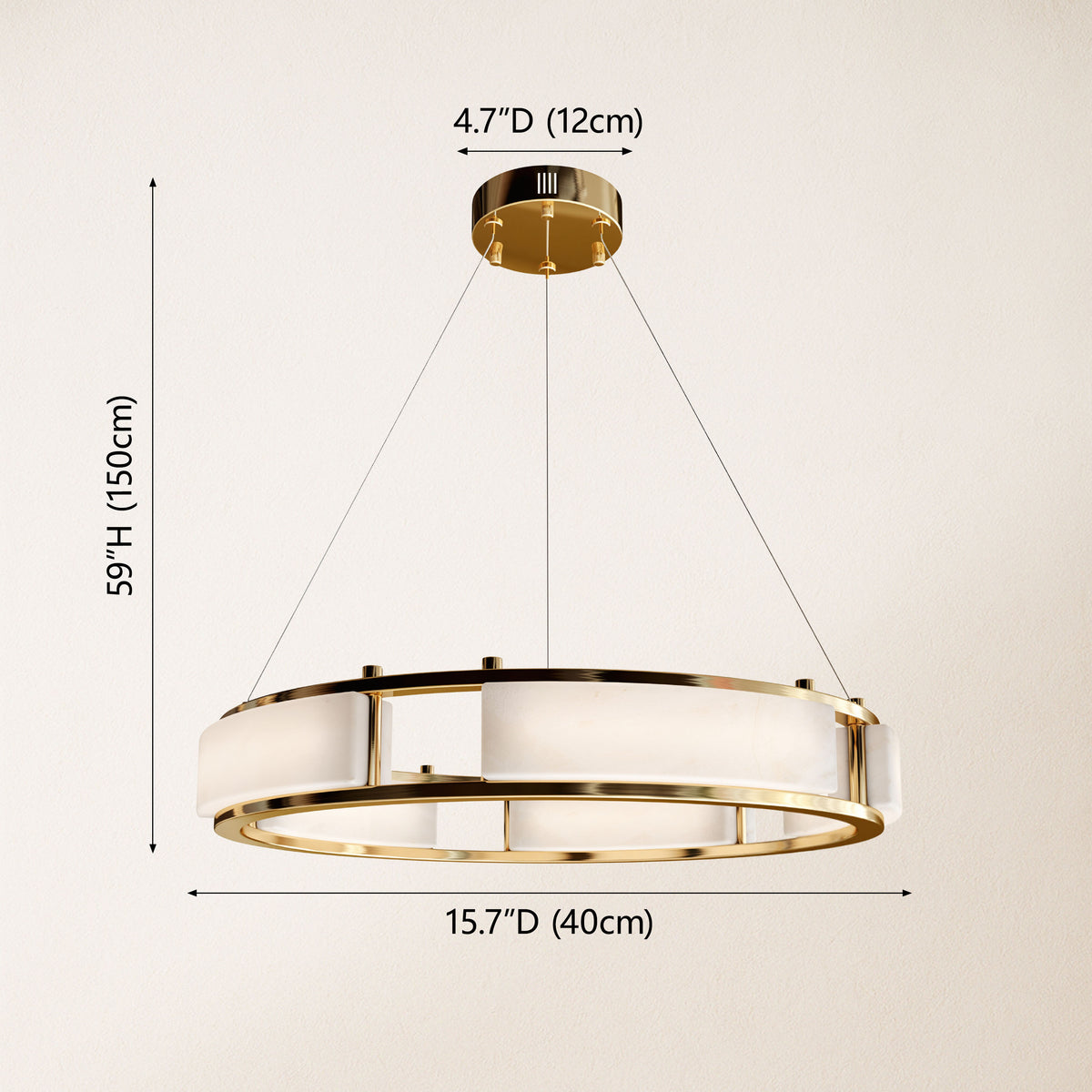 Serenique Qatar Alabaster Round Chandelier