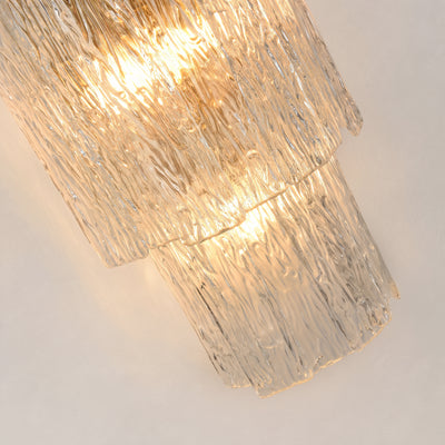 Solvienne Textured Glass Tiered Wall Sconce 10"W 