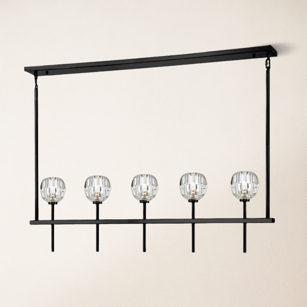 Parisian Crystal Linear Chandelier 46"L