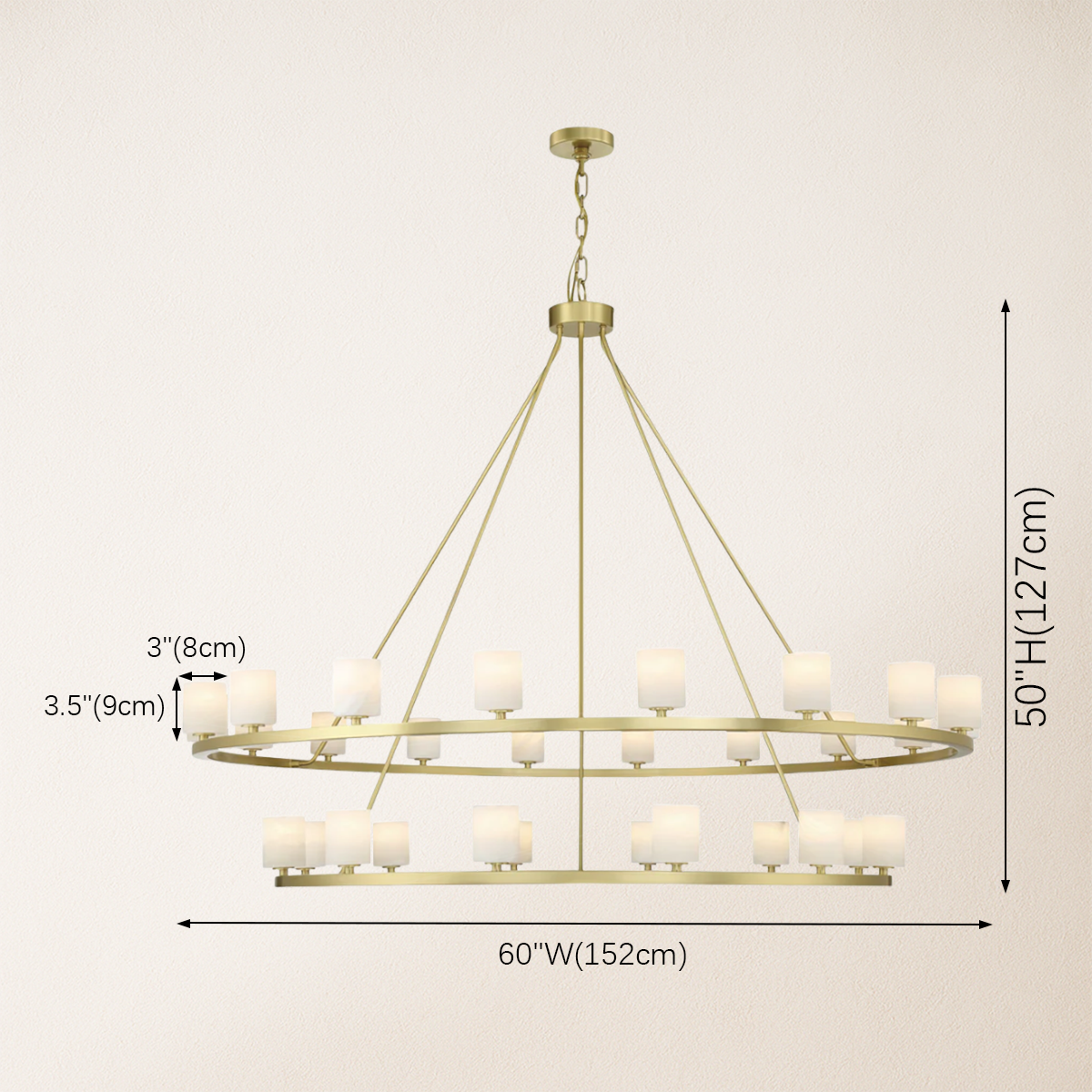 Aragon Tiered Alabaster Round Chandelier 59"W