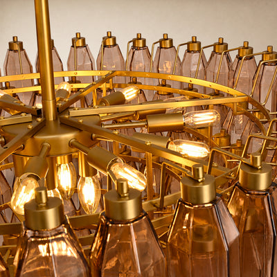 Celestial Drop Round Glass Chandelier 35.4"D