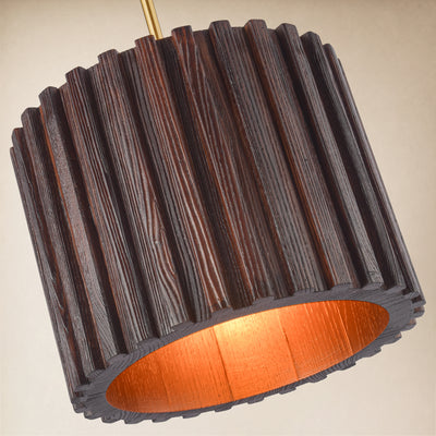 Virelune Wood Fluted Round Ceiling Light 11.8"D 