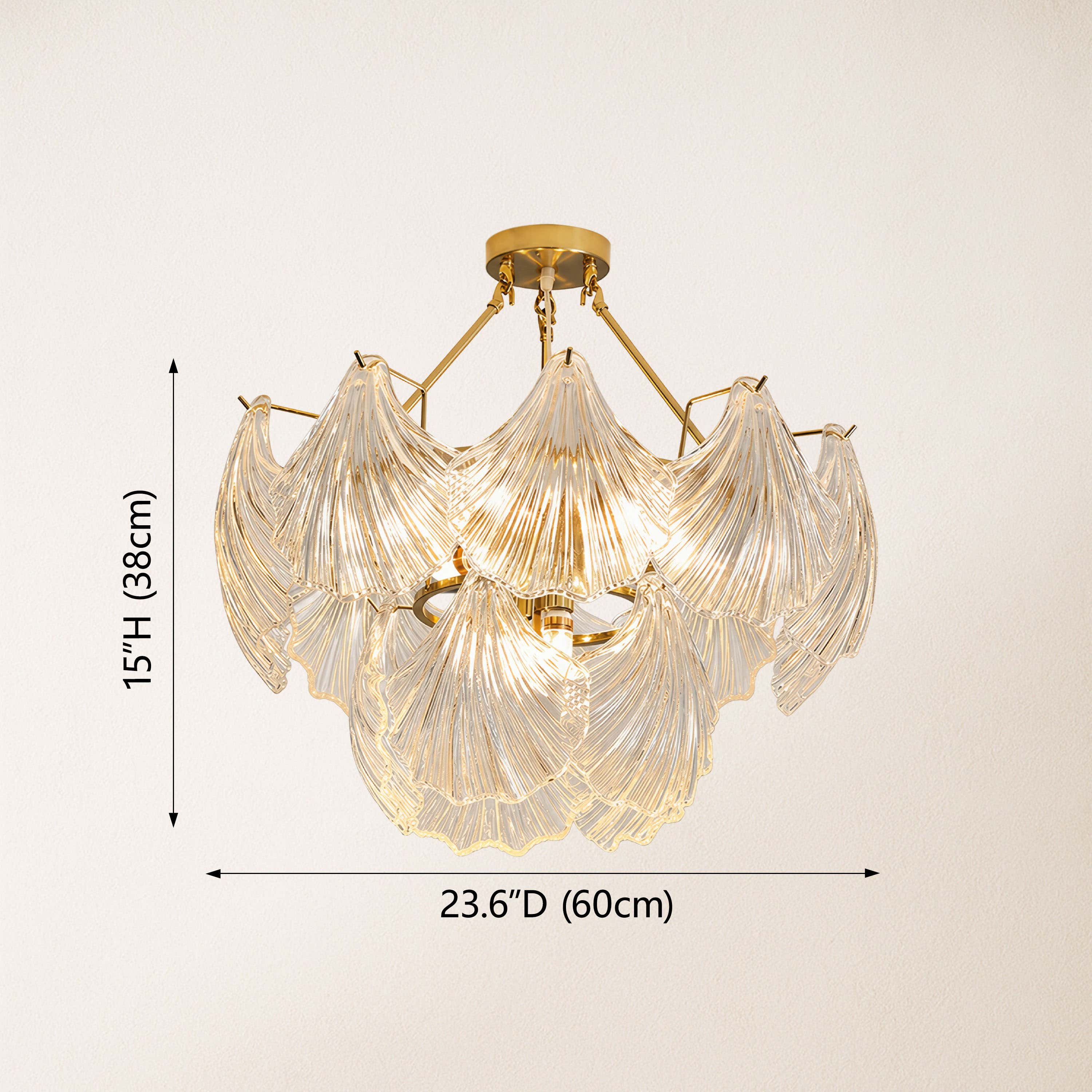 Marivelle Shell Glass Round Chandelier