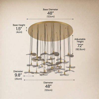 Mirelune Glass Disc Round Chandelier 48"D 