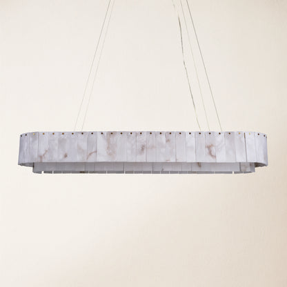 Sawyer Alabaster Oval Chandelier 54"