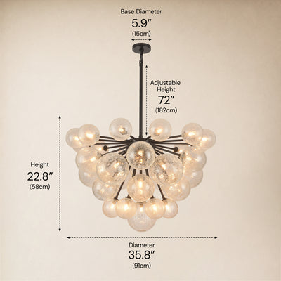 Elowen Glass Globe Cluster Chandelier 35.8"D 