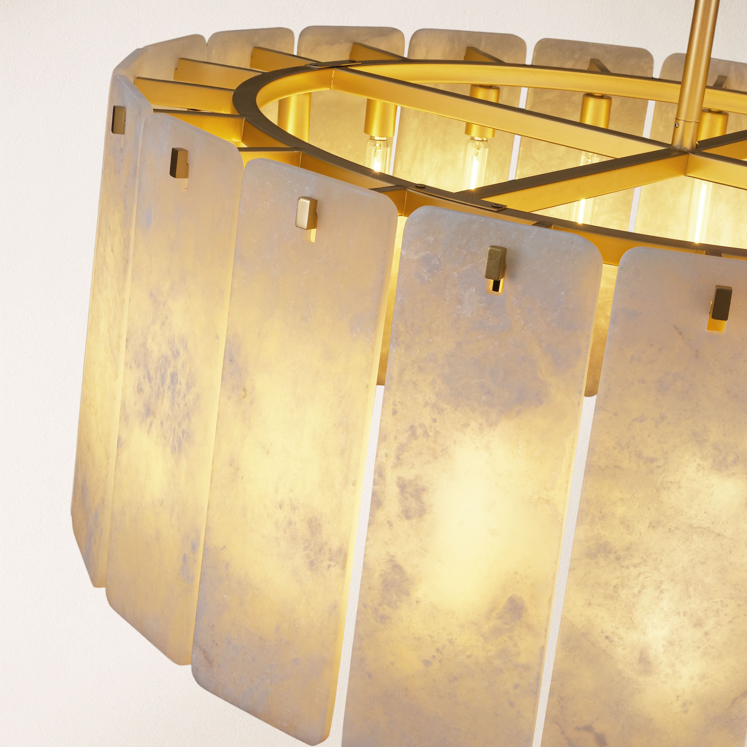 Lunara Alabaster Round Custom Chandelier 48"D 59"D