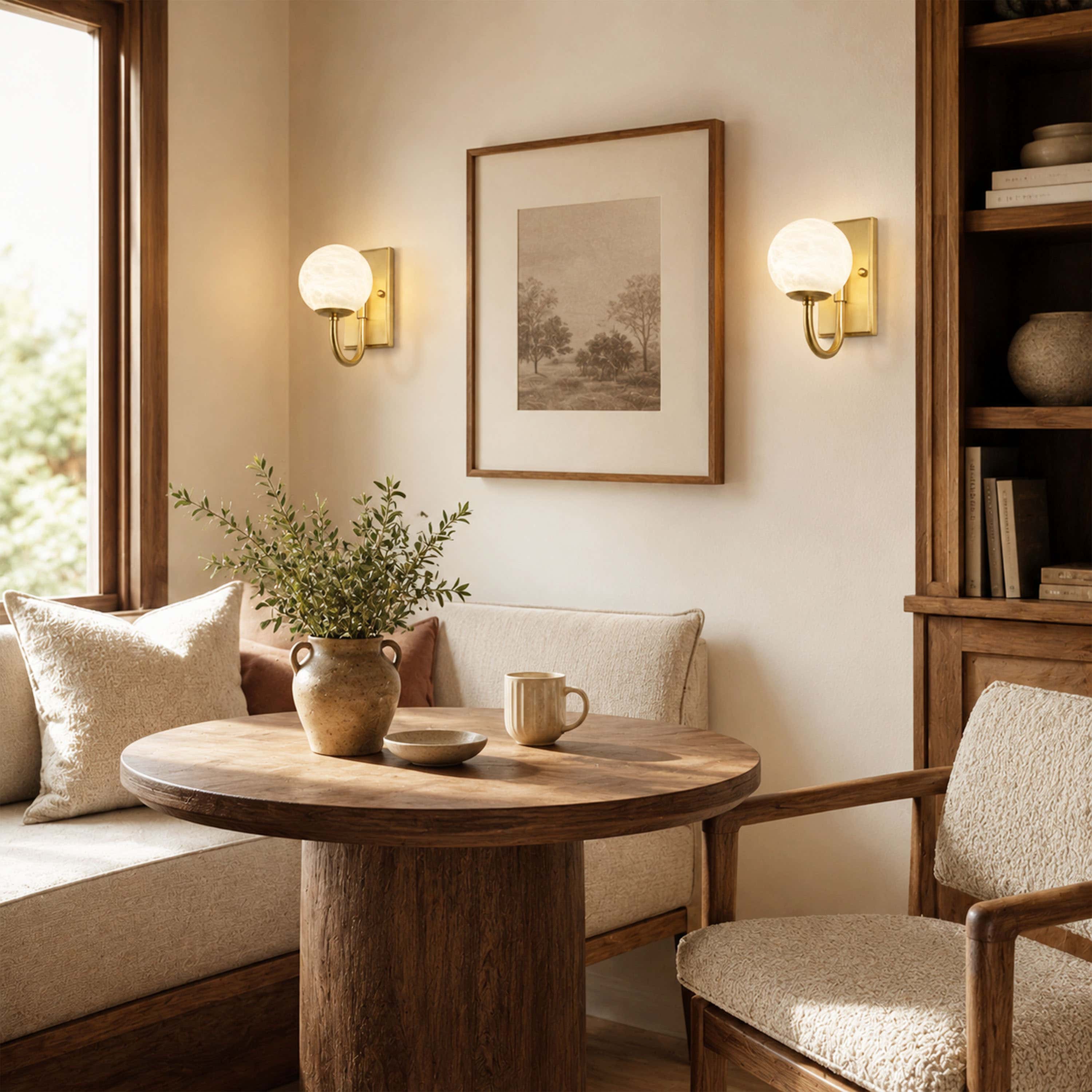Solara Alabaster Globe Wall Sconce