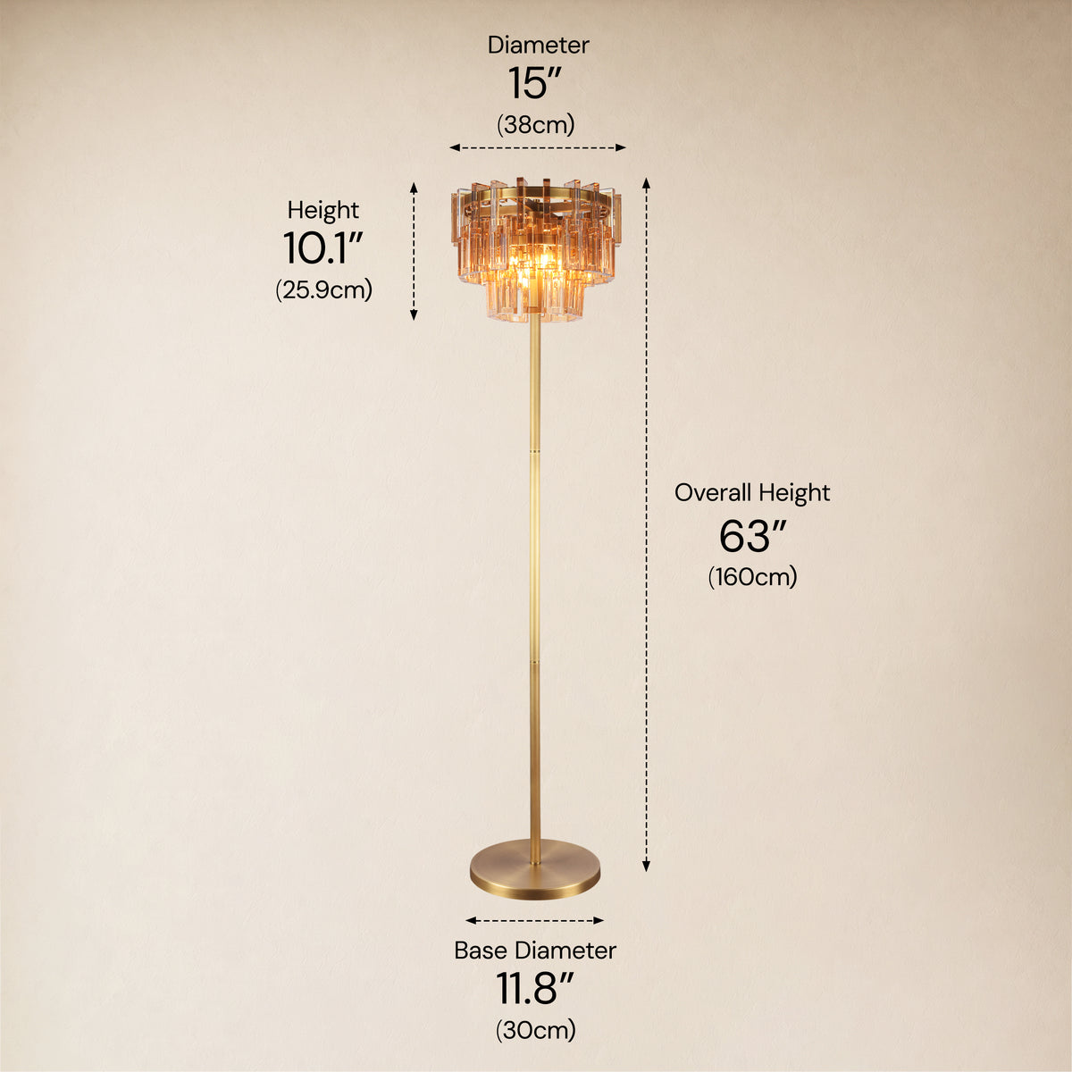 Cirelle Crystal Rectangular Table Lamp 63"H