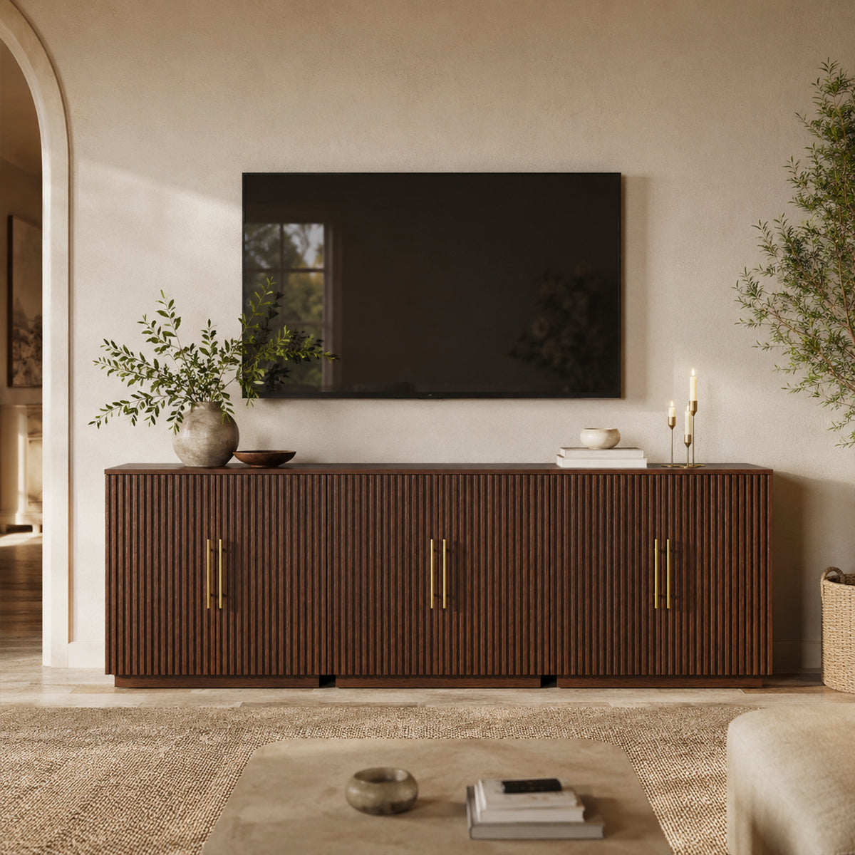 Holt 95″ Solid Oak Console(Set of 3)