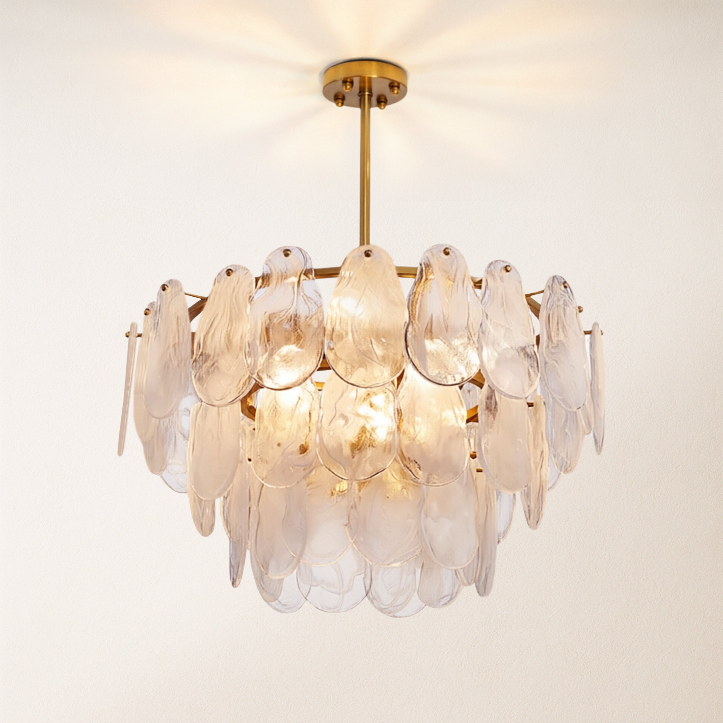 Elaris Glass Cloud Tiered Chandelier 24"D