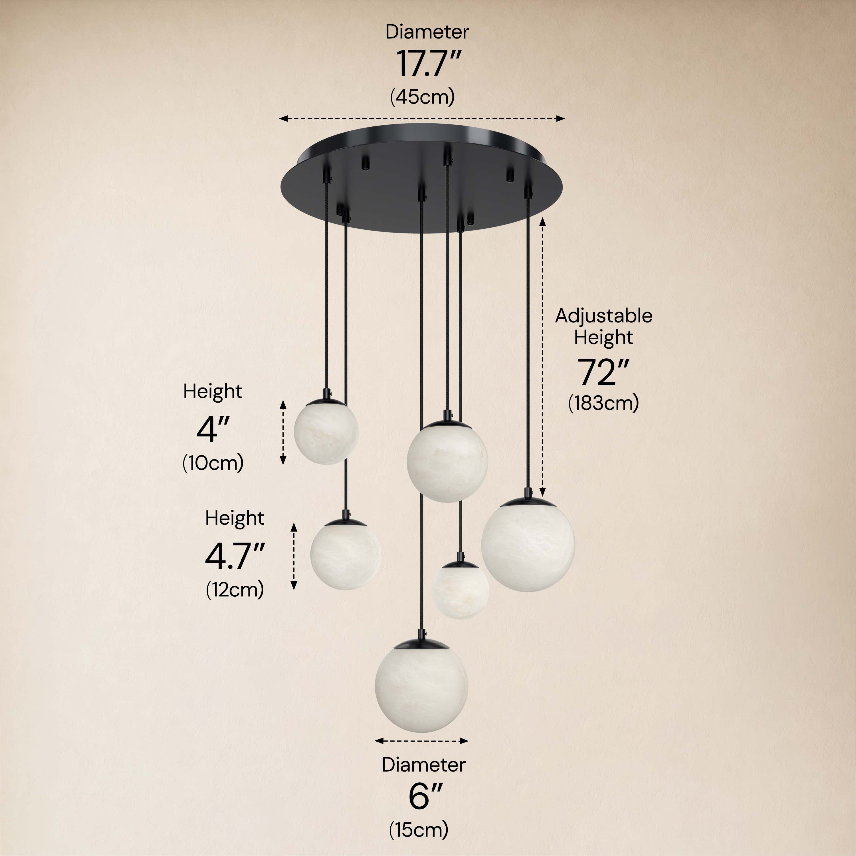 Elviora Resin Alabaster Globe Round Chandelier