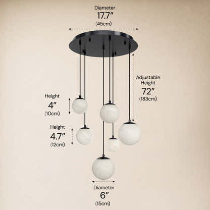 Elviora Resin Alabaster Globe Round Chandelier