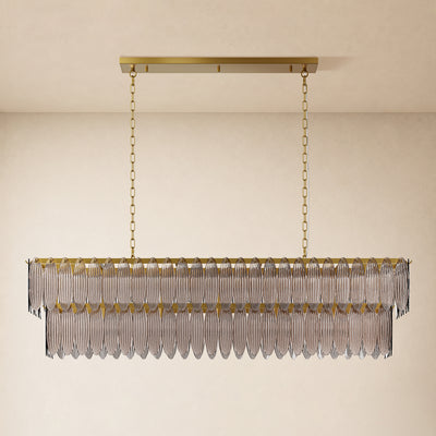 Ardelyne Crystal Leaf Linear Chandelier 48"-60"D 