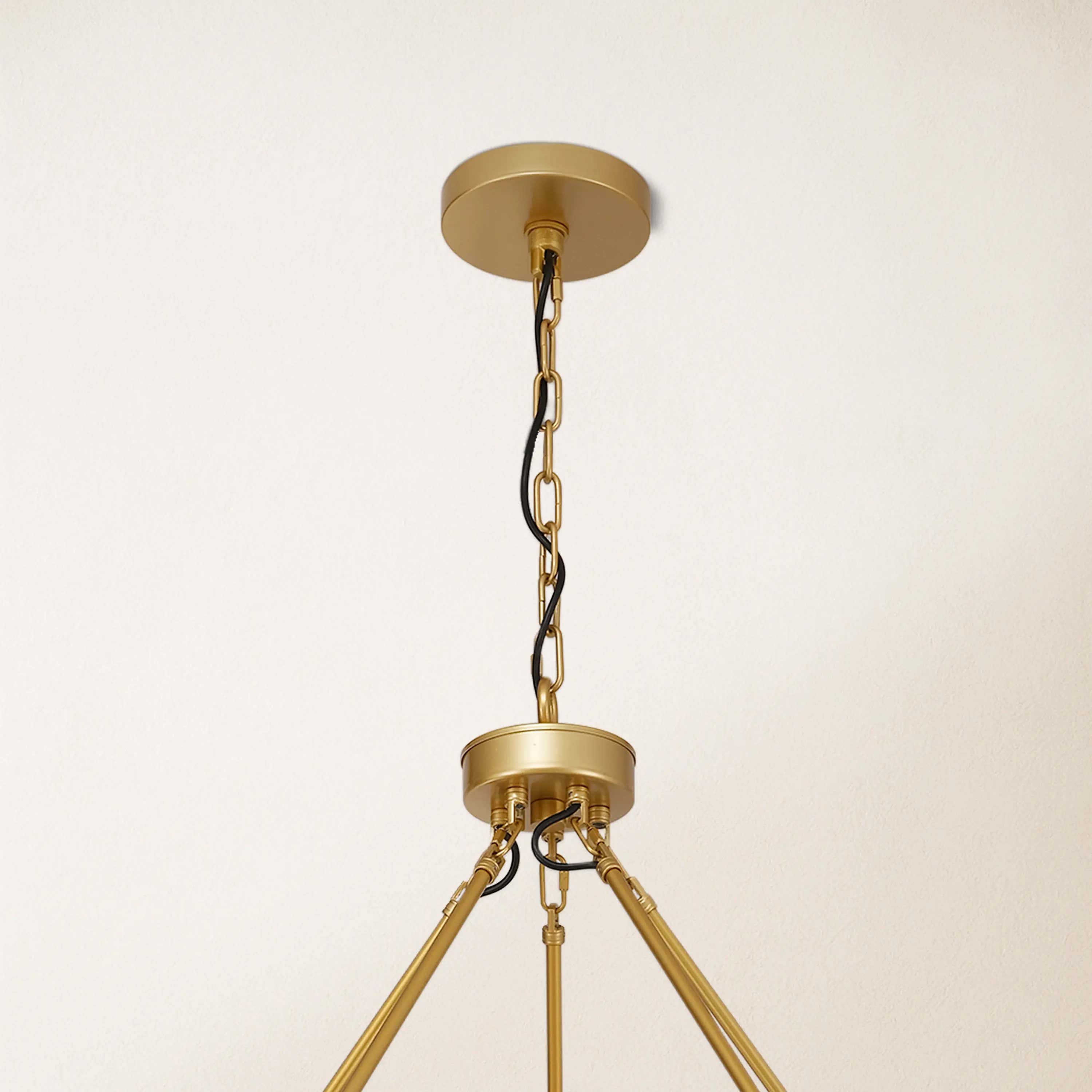 Cylora Glass Tube 2-Tier Round Chandelier 60"D