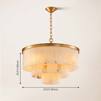 Montrava Alabaster Tiered  Round Chandelier