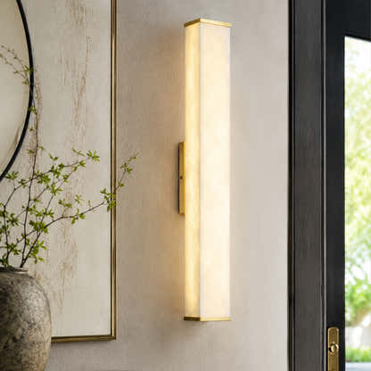 Valoria Alabaster Rectangular Wall Sconce