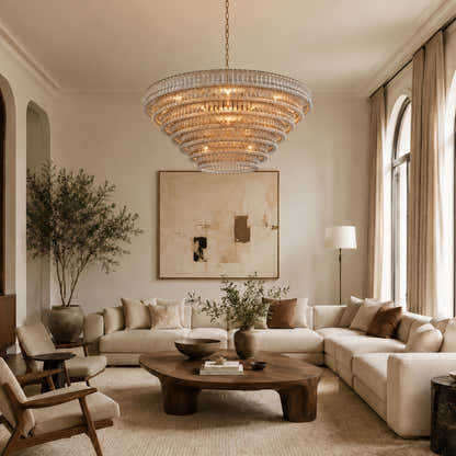 Ondalia Tiered Glass Custom Round Chandelier 48" 60"D