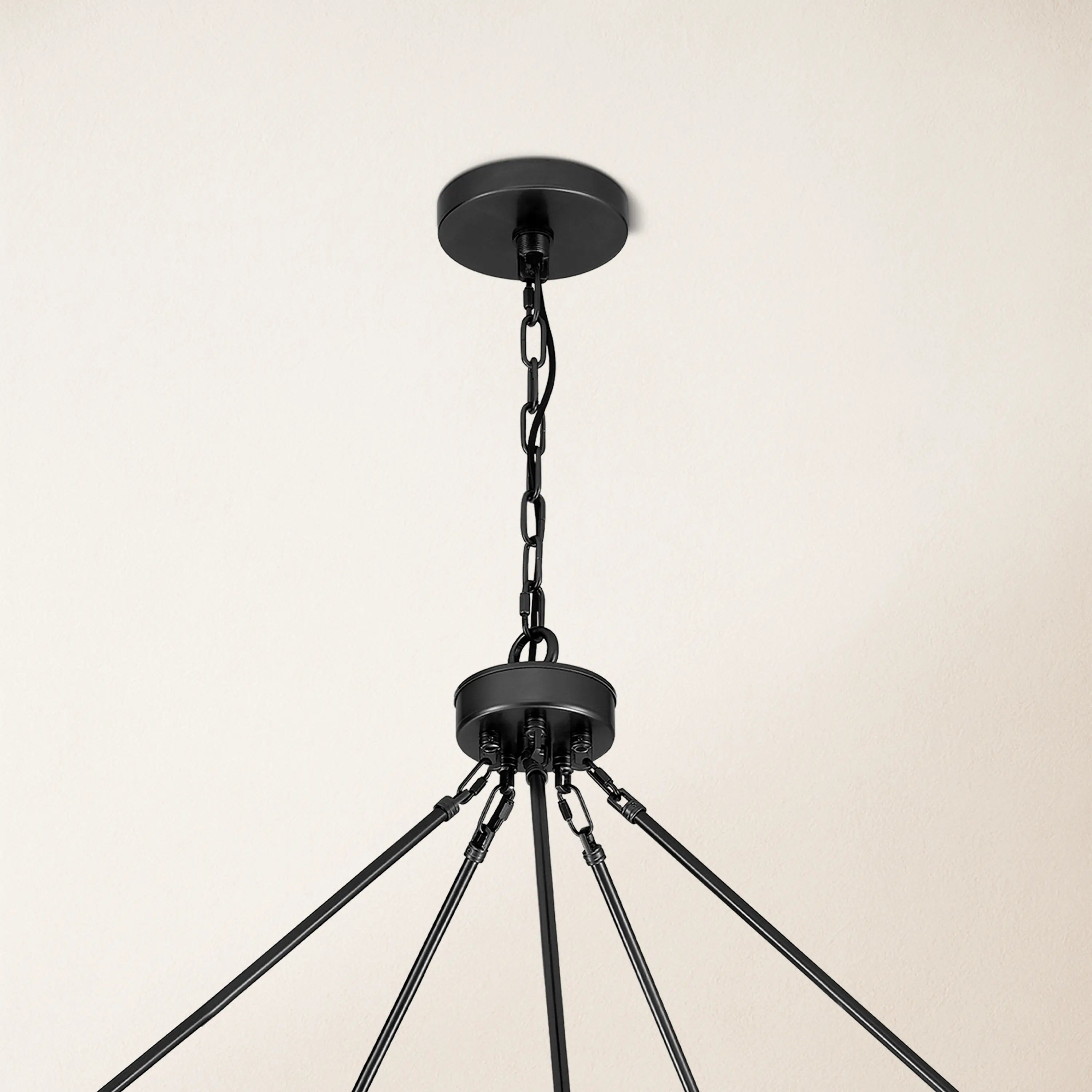 Cylora Glass Tube Round Chain Chandelier 60"