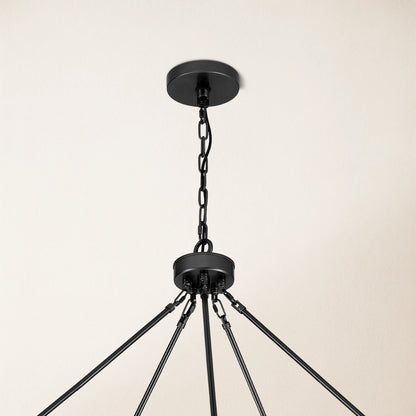 Cylora Glass Tube Round Chain Chandelier 60"