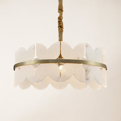 Cloudscape Alabaster Brass 1-Layer Chandelier 24"D