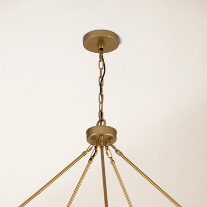 Cylora Glass Tube Round Chain Chandelier 60"