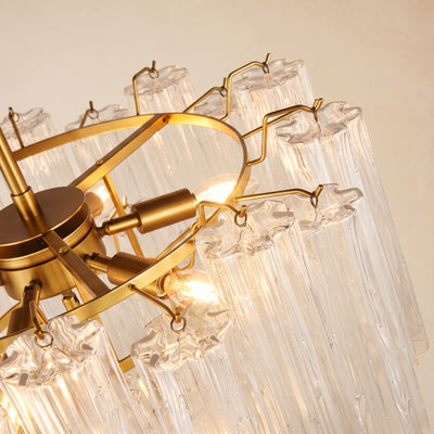 Lumeris Glass Tiered Round Chandelier 24"D