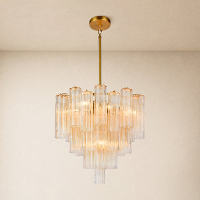 Lumeris Glass Tiered Round Chandelier 24"D 