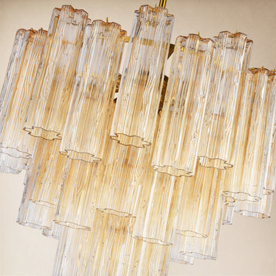 Lumeris Glass Tiered Round Chandelier 24"D