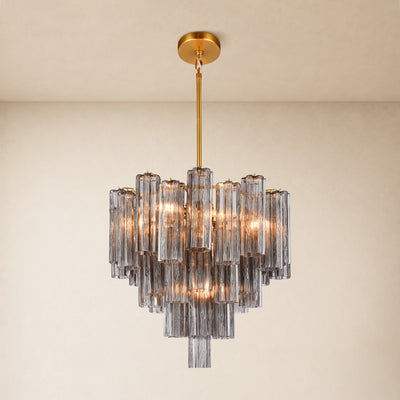 Lumeris Glass Tiered Round Chandelier 24"D 