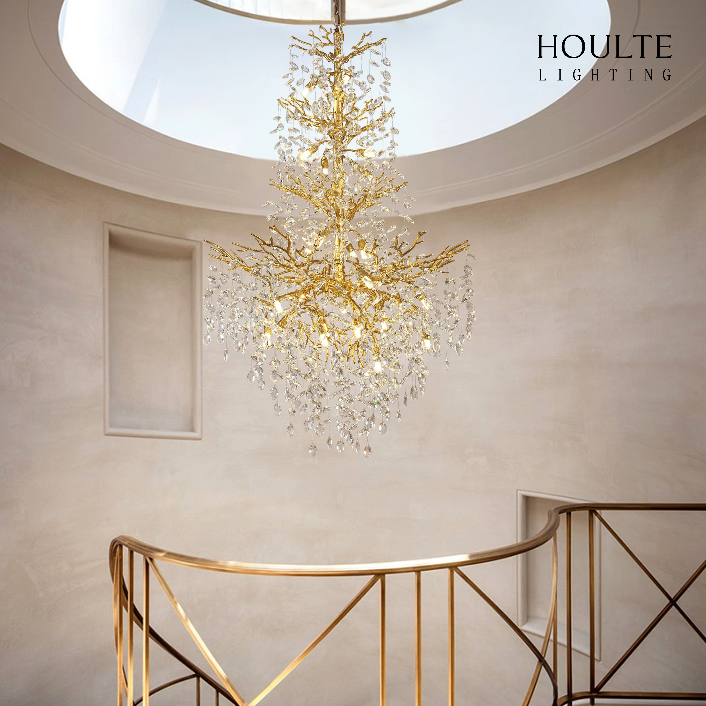 Frostleaf Crystal Cascade Grand Staircase Chandelier 61"H