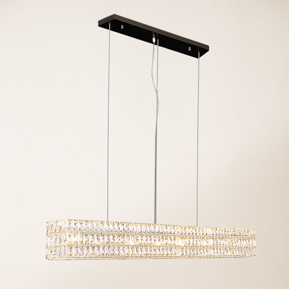 Mia Rectangular Crystal Chandelier 61"W
