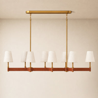 Corvella Leather Custom Linear Chandelier 62" 72"W