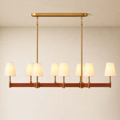 Corvella Leather Custom Linear Chandelier 62" 72"W
