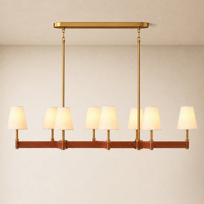 Corvella Leather Custom Linear Chandelier 62" 72"W
