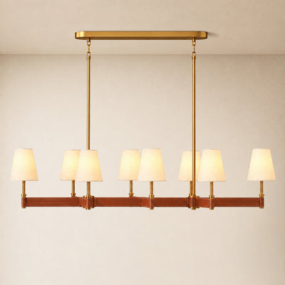 Corvella Leather Custom Linear Chandelier 62" 72"W
