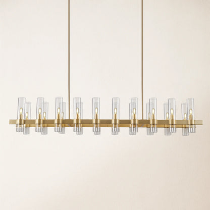 Cylora Glass Tube Rectangular Chandelier 68"