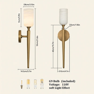 Axis Alabaster 1 Light Wall Sconce 22"H