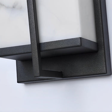Resin Rectangular Waterproof LED Black Modern Outdoor Sconce Lighting