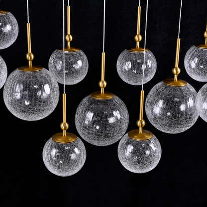 Elowen Crackled Glass Cluster Rectangular Chandelier