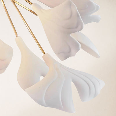Twilight Branches Ceramic Ginkgo Chandelier 25.6"D